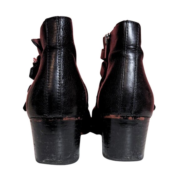 Clarks Maypearl Rayna Black Leather Boots Strappy Ankle Boots Size 9 - Picture 5 of 9